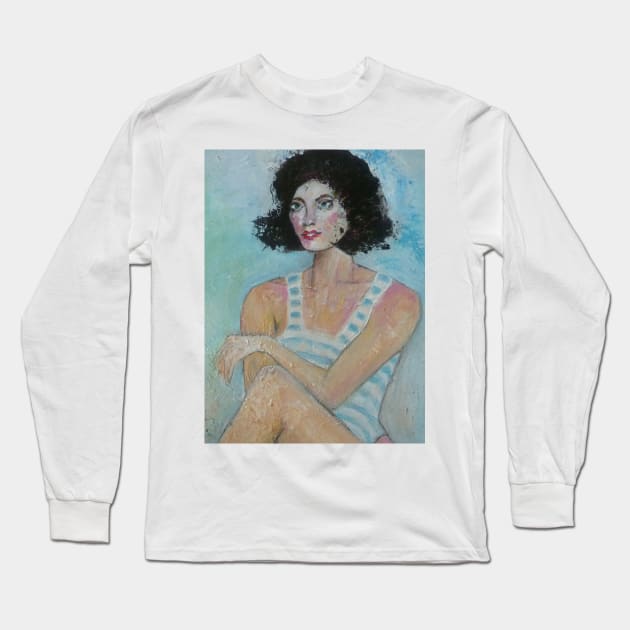 Milady at the beach Long Sleeve T-Shirt by soffya